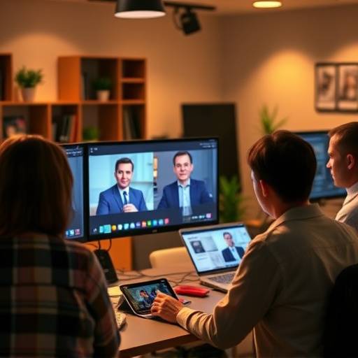 Pessoas participando de um curso de oratória online em seus computadores